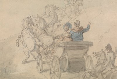 A Phaeton and Six by Thomas Rowlandson